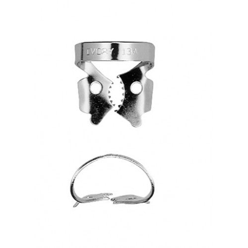 Kulzer 50057352 Ivory Metal Rubber Dam Clamp Winged Serrated Jaw Molar #13A Kulzer 50057352 Ivory Metal Rubber Dam Clamp Winged Serrated Jaw Molar #13A